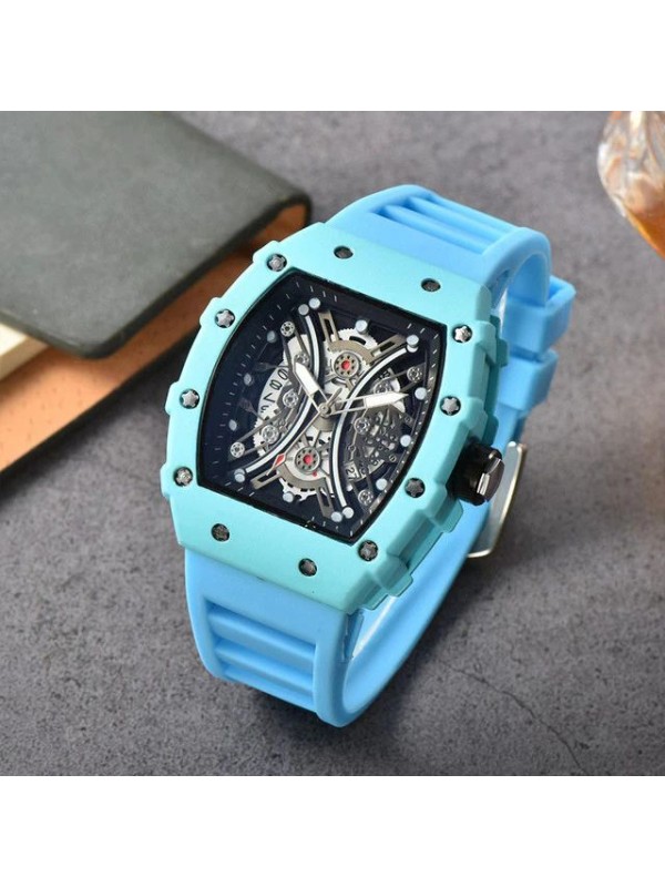 Brand Inspired Watch in Ceramic Casing - Blue Strap 