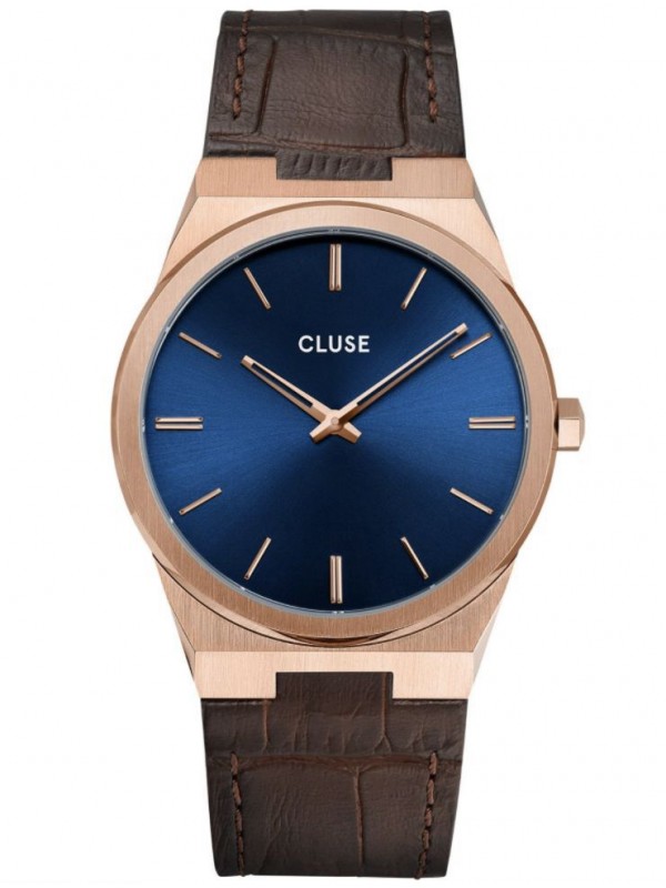 CW0101503002 Men's Watch with Leather Strap Vigoureux rose gold / blue