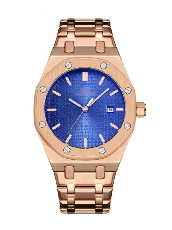 Brand Inspired Watch in Rose Gold Casing - Blue Dial - Automatic Movement 
