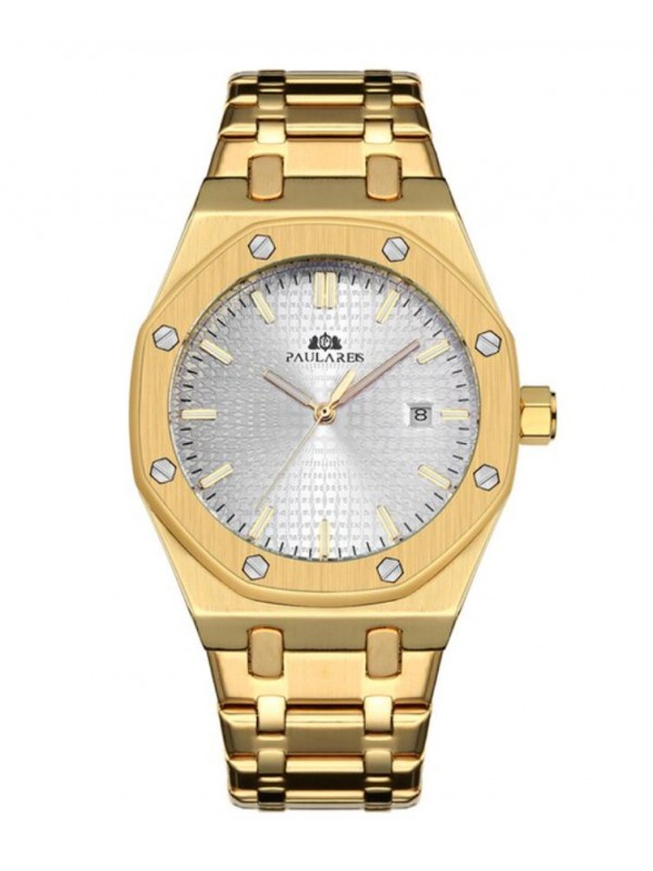 Brand Inspired Watch in Yellow Gold Casing - Steel Dial - Automatic Movement 