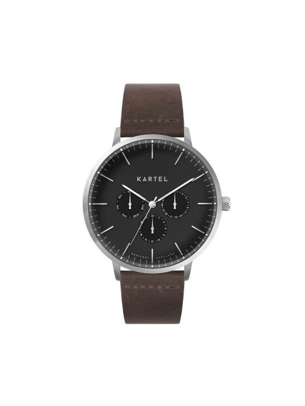 CUILLIN 43MM BROWN LEATHER STRAP WATCH