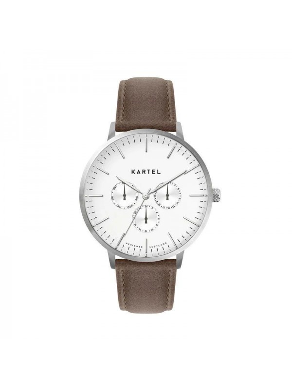 CUILLIN 43MM BROWN LEATHER STRAP WATCH