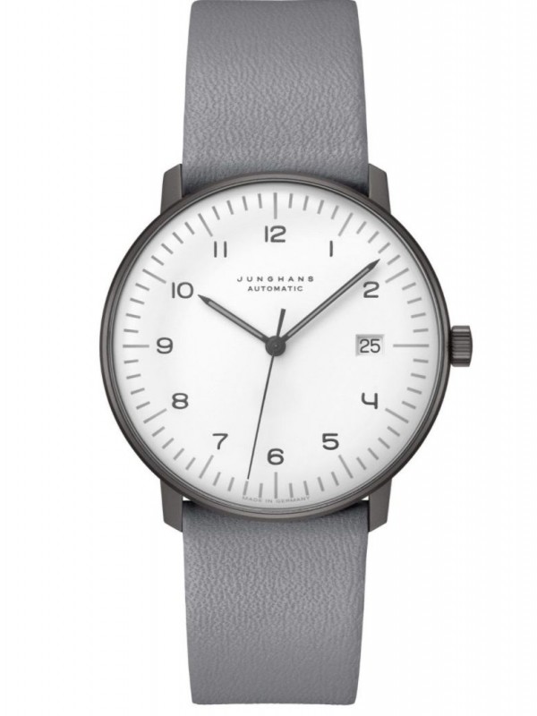 027/4007.04 max bill Automatic Watch with Grey Leather Strap