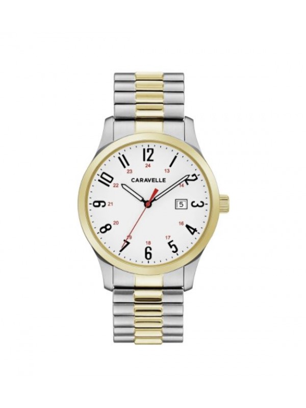 Caravelle Designed by Bulova Men's 45B147 Easy Reader Two-Tone Stainless Expansion Bracelet Watch