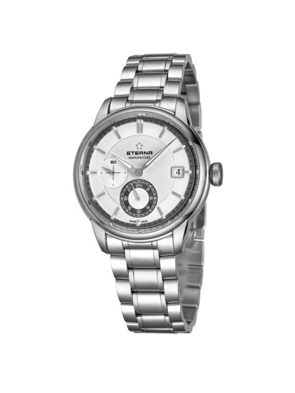 Eterna Men's 7661.41.66.1702 'Adventic' Silver Dial Stainless Steel GMT Automatic Watch