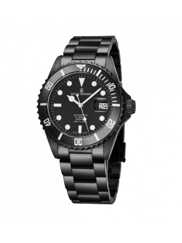 Revue Thommen Men's 17571.2177 'Diver' Black Dial Black Stainless Steel Swiss Automatic Watch