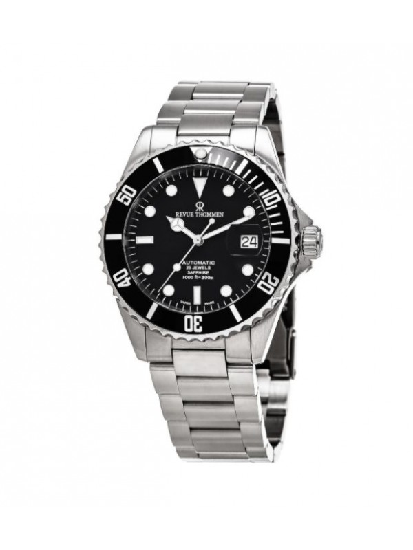 Revue Thommen Men's 17571.2135 'Diver' Black Dial Stainless Steel Swiss Automatic Watch