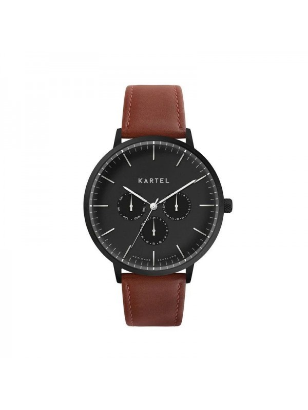 CUILLIN 43MM MAROON LEATHER STRAP WATCH