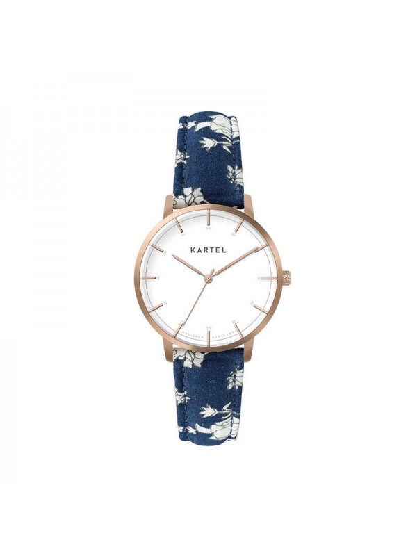 ISLA 34MM BLUE FABRIC STRAP WATCH