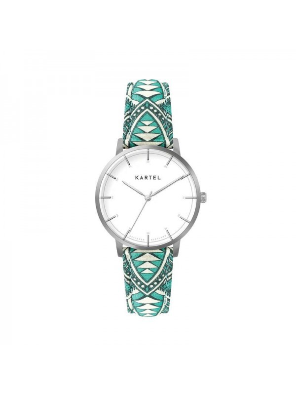 ISLA 34MM BLUE FABRIC STRAP WATCH