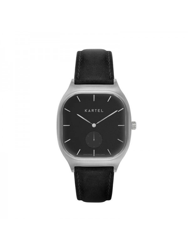 SINCLAIR 42MM BLACK LEATHER STRAP WATCH