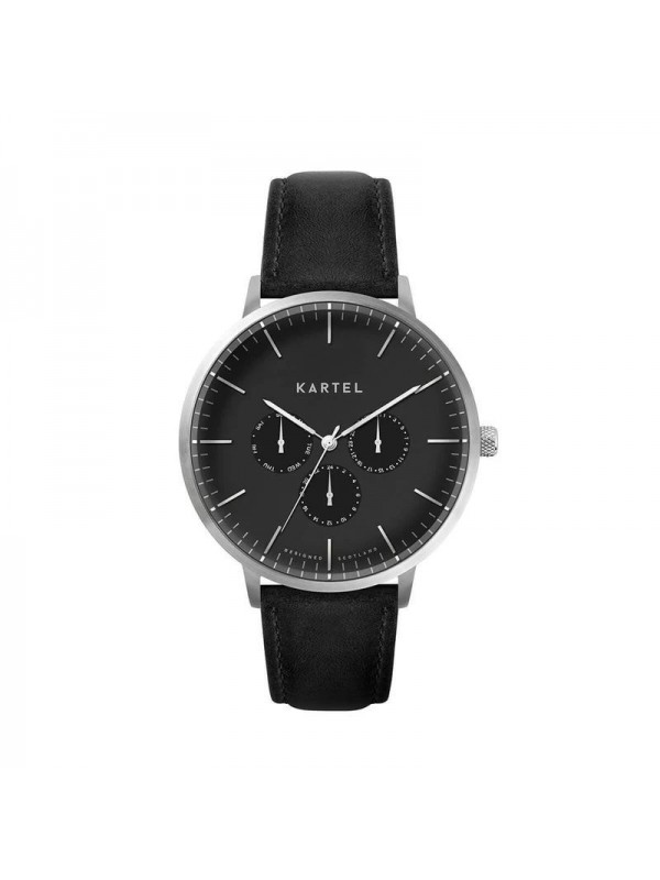 CUILLIN 43MM BLACK LEATHER STRAP WATCH