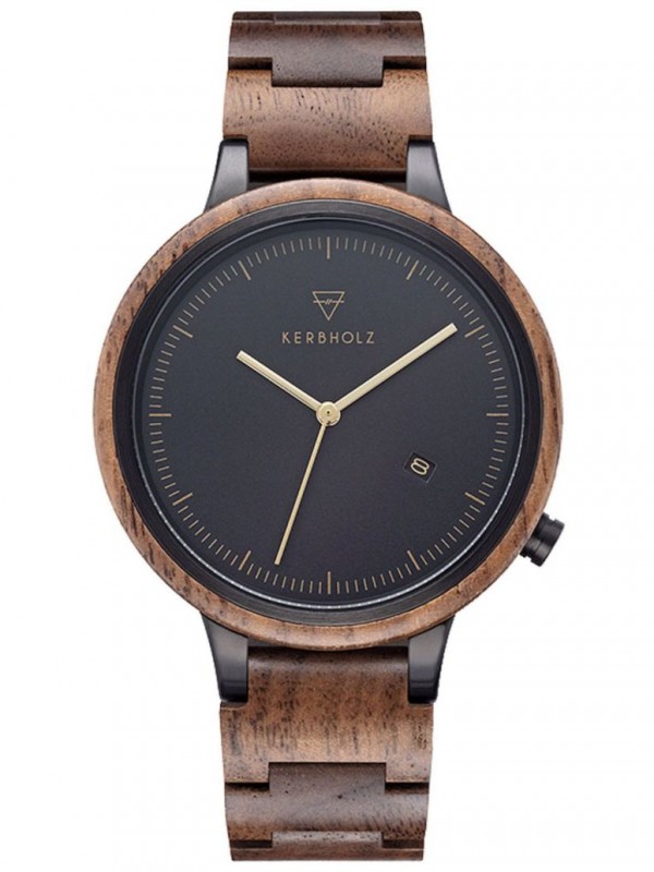 Men's Wood Watch Lamprecht Walnut/Gold