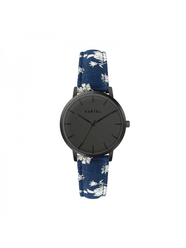 ISLA 34MM BLUE FABRIC STRAP WATCH