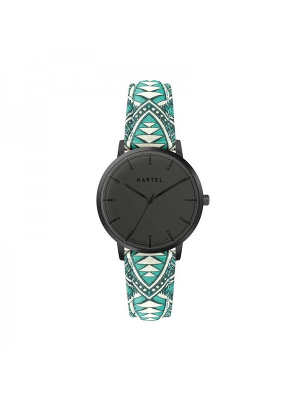 ISLA 34MM BLUE FABRIC STRAP WATCH