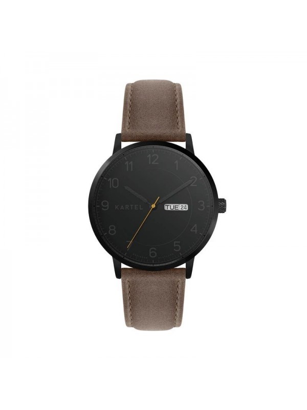 MORRIS 40MM BROWN LEATHER STRAP WATCH