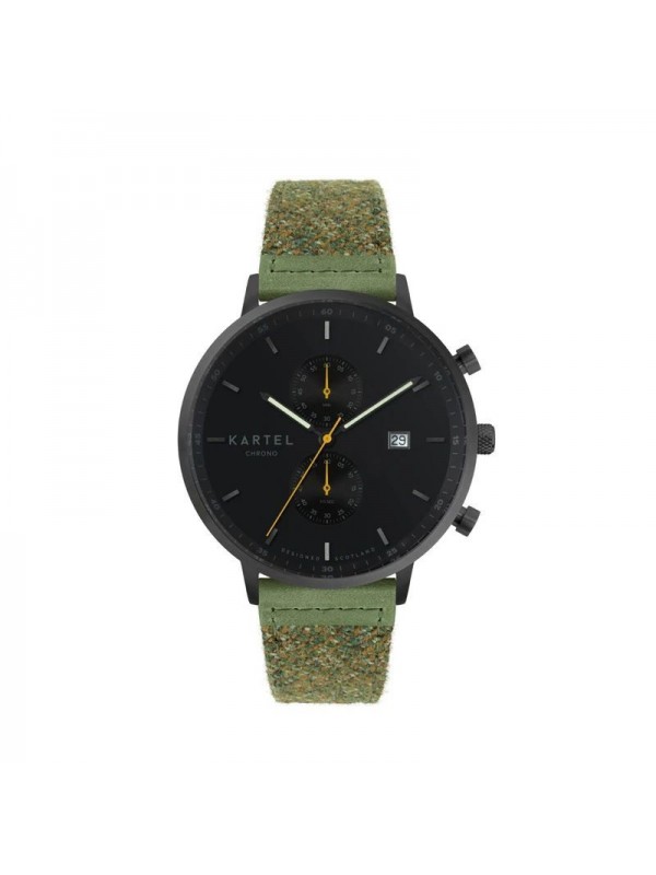 KNOYDART 43MM GREEN FABRIC STRAP WATCH