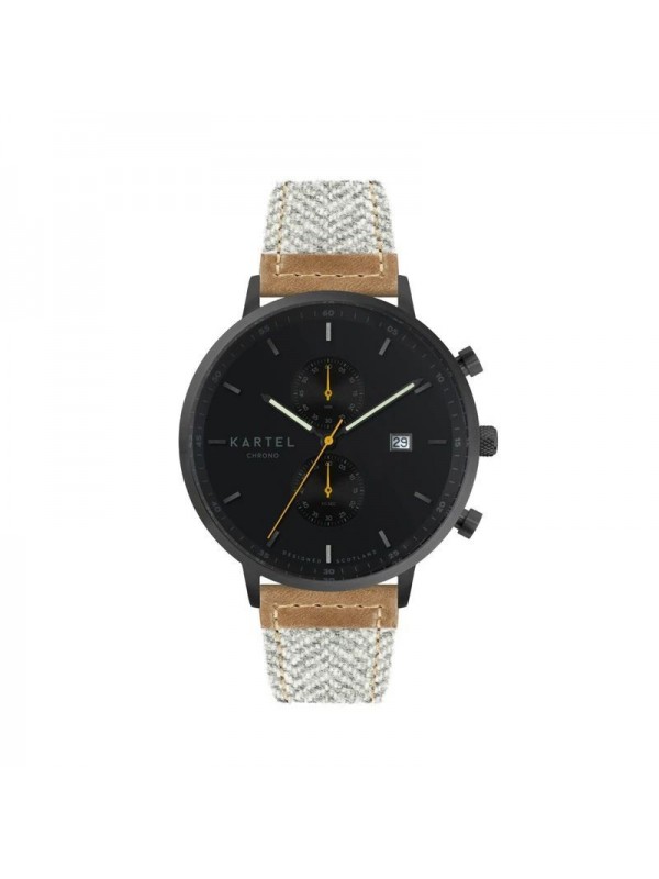 KNOYDART 43MM GREY FABRIC STRAP WATCH