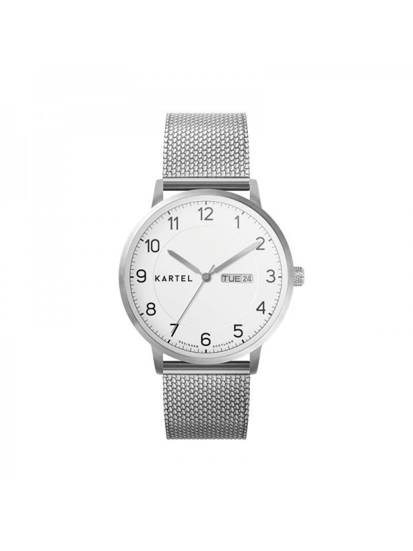 MORRIS 40MM SILVER CHAIN MESH STRAP WATCH