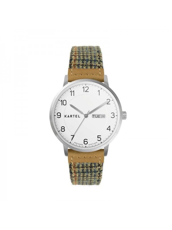 MORRIS 40MM BROWN FABRIC STRAP WATCH