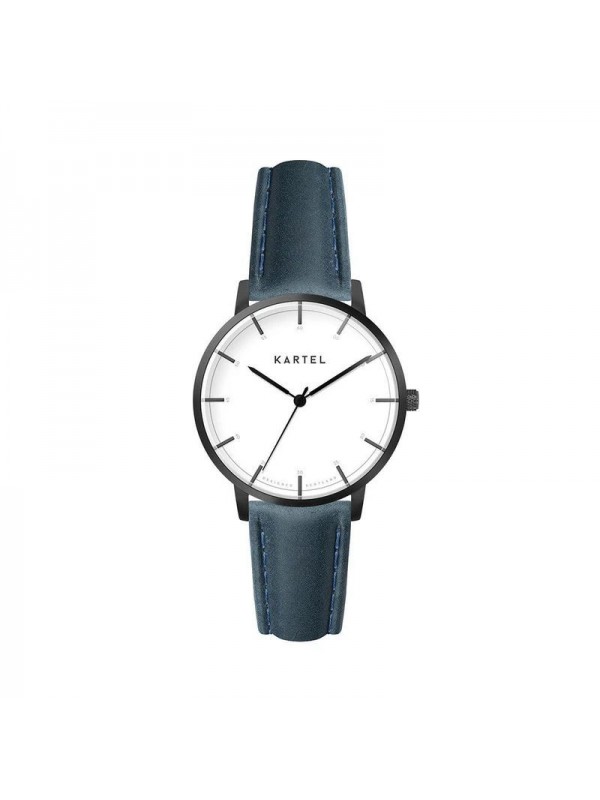 ISLA 34MM BLUE LEATHER STRAP WATCH