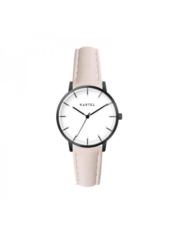 ISLA 34MM PINK LEATHER STRAP WATCH