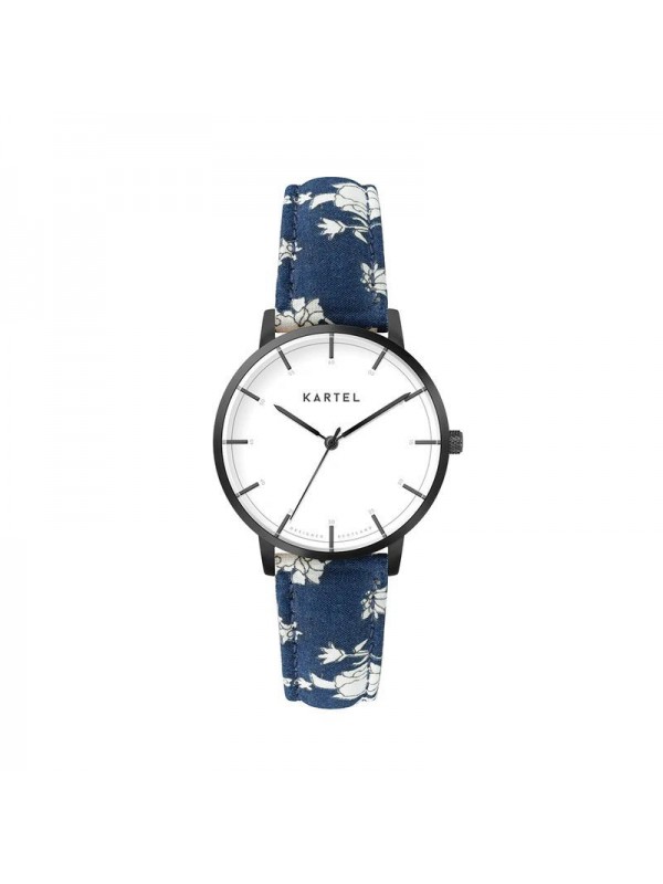 ISLA 34MM BLUE FABRIC STRAP WATCH