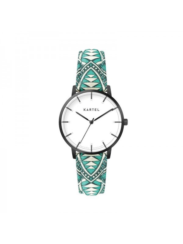 ISLA 34MM BLUE FABRIC STRAP WATCH