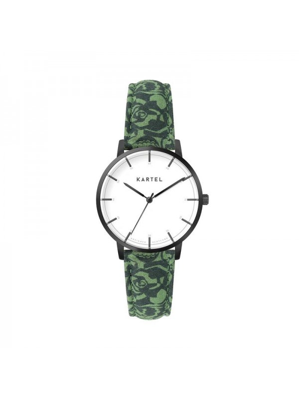 ISLA 34MM GREEN FABRIC STRAP WATCH