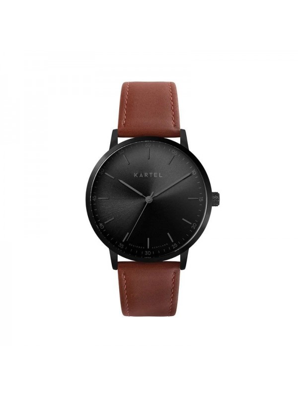 HUME 40MM MAROON LEATHER STRAP WATCH