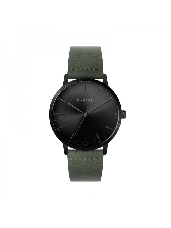 HUME 40MM GREEN LEATHER STRAP WATCH