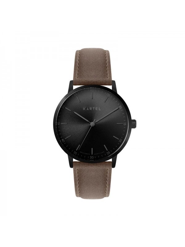 HUME 40MM BROWN LEATHER STRAP WATCH