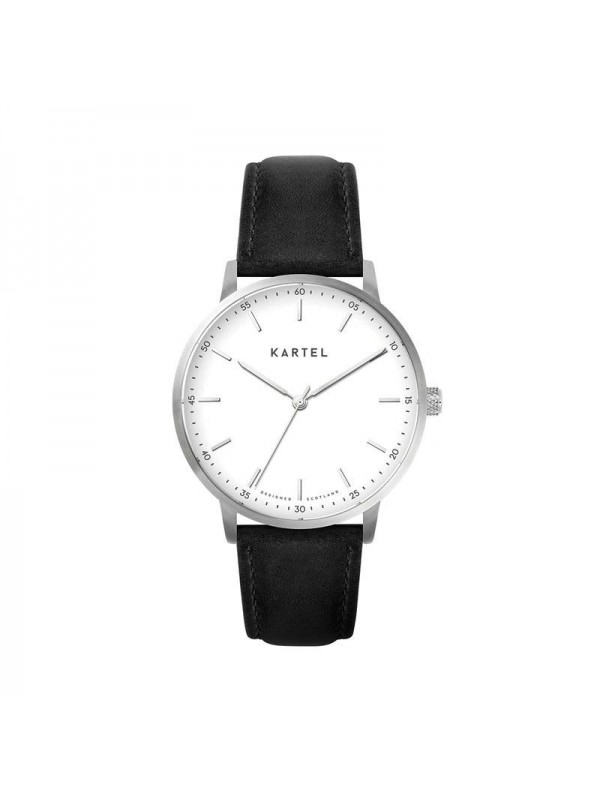 HUME 40MM BLACK LEATHER STRAP WATCH