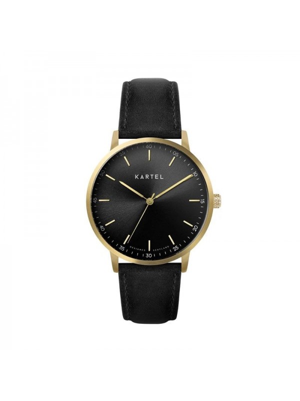 HUME 40MM BLACK LEATHER STRAP WATCH