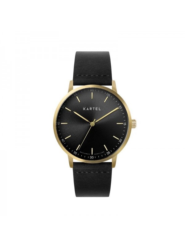 HUME 40MM BLACK LEATHER STRAP WATCH