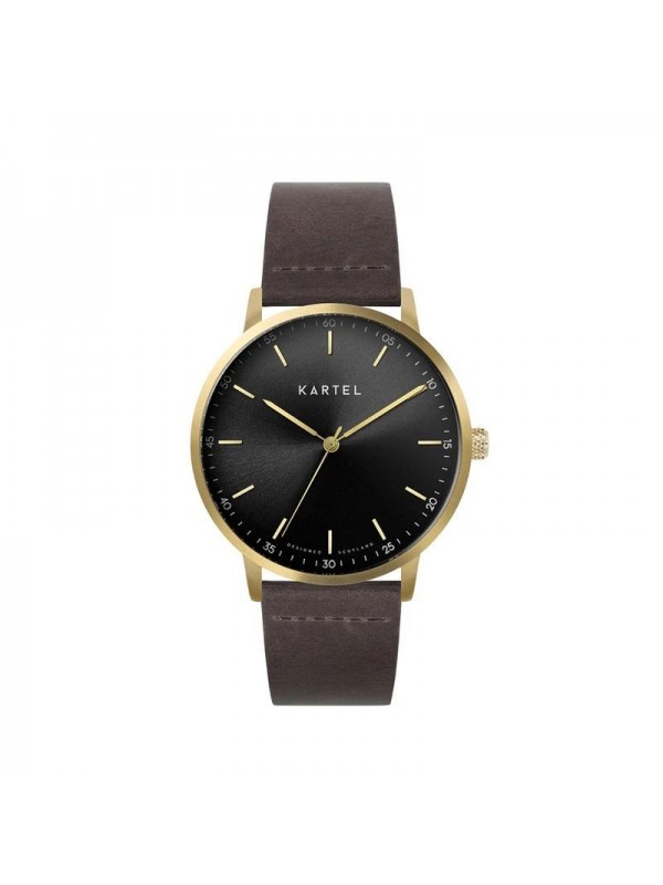 HUME 40MM BROWN LEATHER STRAP WATCH