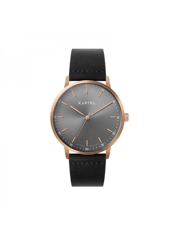 HUME 40MM BLACK LEATHER STRAP WATCH