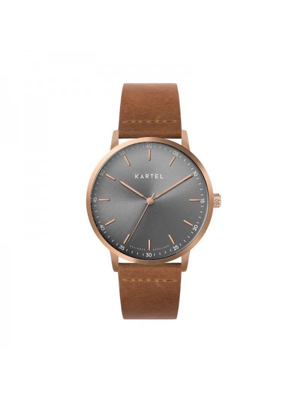 HUME 40MM TAN LEATHER STRAP WATCH