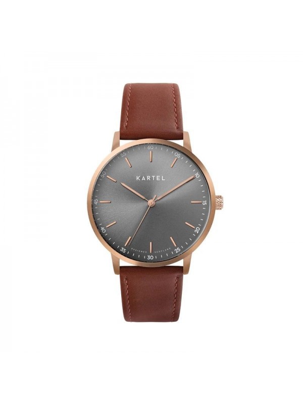 HUME 40MM MAROON LEATHER STRAP WATCH