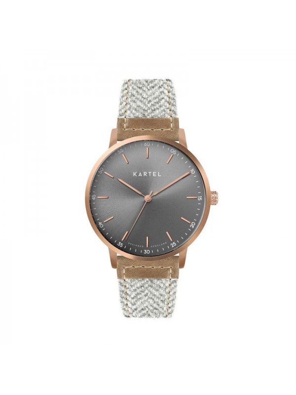 HUME 40MM GREY FABRIC STRAP WATCH