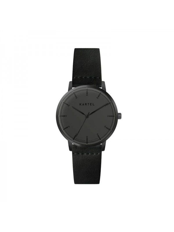 ISLA 34MM BLACK LEATHER STRAP WATCH