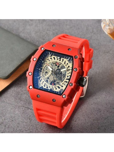 Brand Inspired Watch in Ceramic Casing - Red Strap 