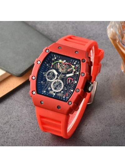 Brand Inspired Watch in Ceramic Casing - Red Strap 