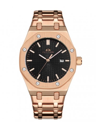 Brand Inspired Watch in Rose Gold Casing - Black Dial - Automatic Movement 