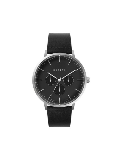 CUILLIN 43MM BLACK LEATHER STRAP WATCH