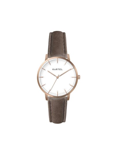 ISLA 34MM BROWN LEATHER STRAP WATCH