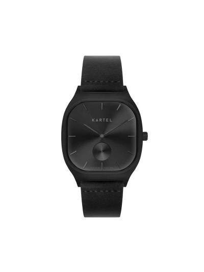 SINCLAIR 42MM BLACK LEATHER STRAP WATCH