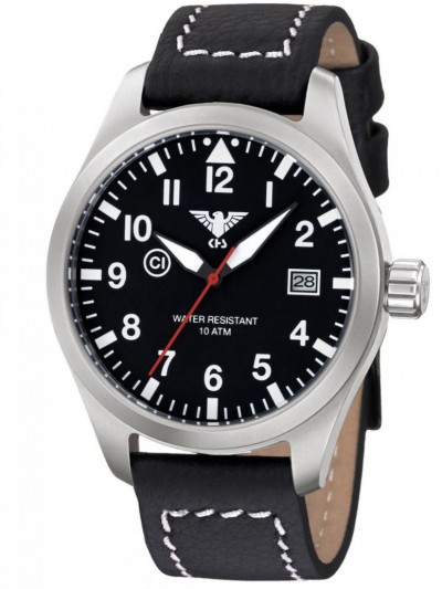 AIRS.LBB Gents Airleader Steel Buffalo Leather Strap Black