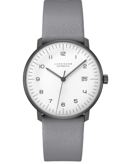 027/4007.04 max bill Automatic Watch with Grey Leather Strap