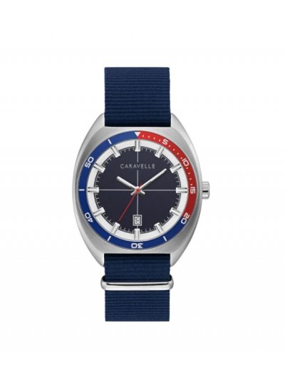 Caravelle by Bulova Mens 43B167 NATO Navy Nylon Strap Watch